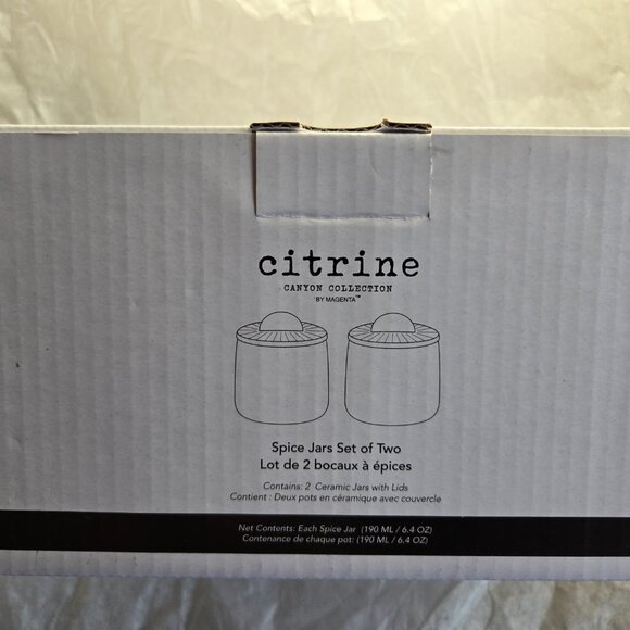 Citrine Spice Jars, set of 2 - Picture 3 of 4